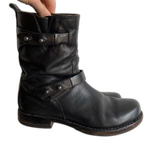 Rag & Bone Leather Moto Boots Black Size 37